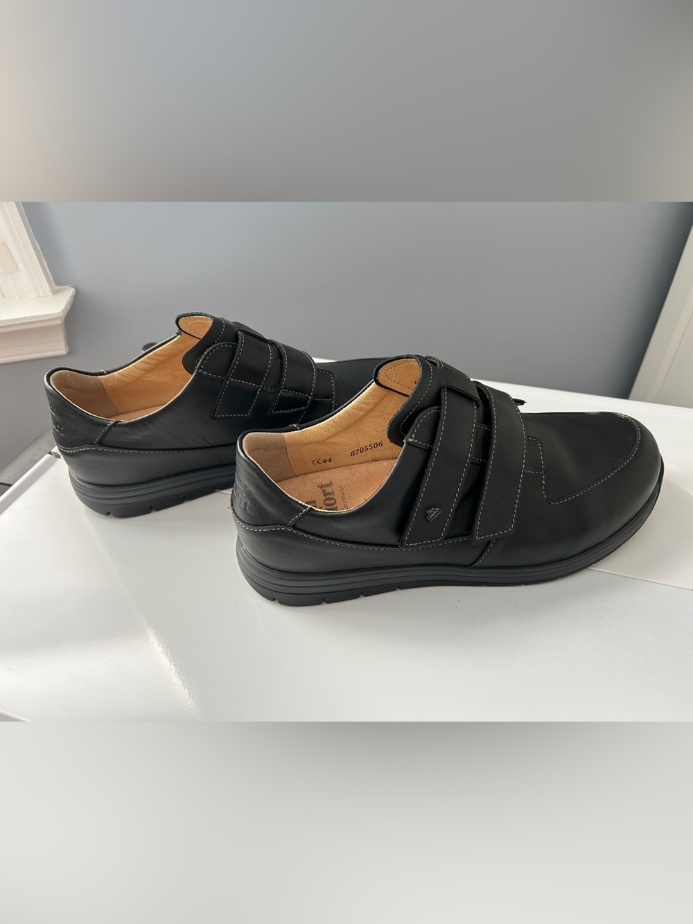 Finn Comfort Nasca Black Leather Wide Fit Strapped Shoes Men's 44 (US 10.5-11)